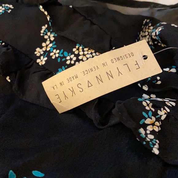 NWT Flynn Skye Serena Black Floral Dress Sheer Top (24) - Picture 5 of 5